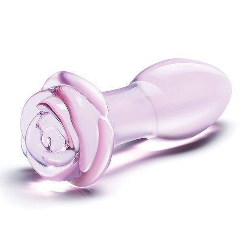 5" Rosebud Glass Butt Plug