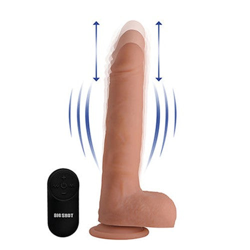 Big Shot Silicone Thrusting Dildo With Balls and Remote