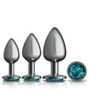 Cheeky Charms - Metal Butt Plug Gunmetal - Anal Trainer Kit