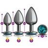 Cheeky Charms - Metal Butt Plug Gunmetal - Anal Trainer Kit