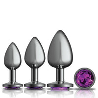 Cheeky Charms - Metal Butt Plug Gunmetal - Anal Trainer Kit