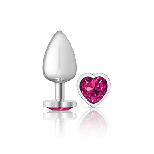 Cheeky Charms - Metal Butt Plug - Heart - Bright Pink