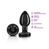 Cheeky Charms - Rechargeable Vibrating Metal Butt Plug With Remote Control Medium