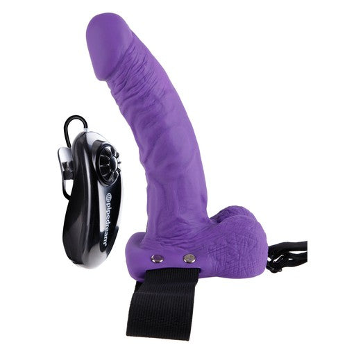 Fetish Fantasy Series 7" Vibrating Hollow Strap-on With Balls