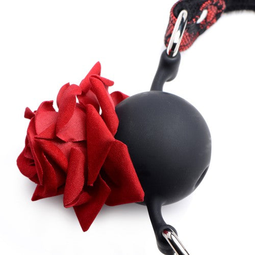 Full Bloom Silicone Ball Gag With Rose