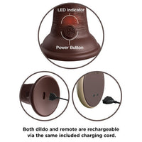 King Cock Elite 7" Vibrating Silicone Dual Density Cock With Remote - Brown