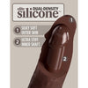 King Cock Elite 7" Vibrating Silicone Dual Density Cock With Remote - Brown