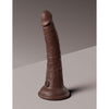 King Cock Elite 7" Vibrating Silicone Dual Density Cock With Remote - Brown