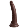 King Cock Elite 7" Vibrating Silicone Dual Density Cock With Remote - Brown