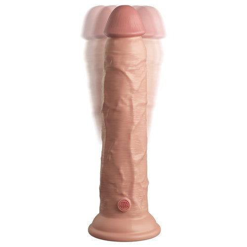 King Cock Elite 9" Vibrating Silicone Dual Density Cock With Remote