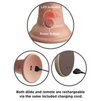 King Cock Elite 9" Vibrating Silicone Dual Density Cock With Remote