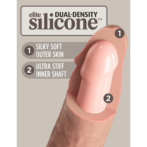 King Cock Elite 9" Vibrating Silicone Dual Density Cock With Remote