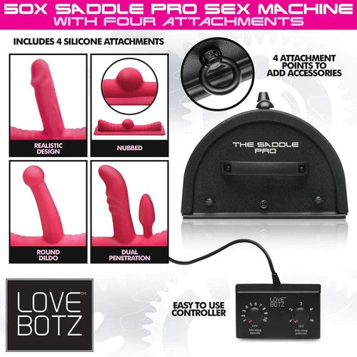 Love Botz 50x Saddle Pro Sex Machine With 4 Attachments