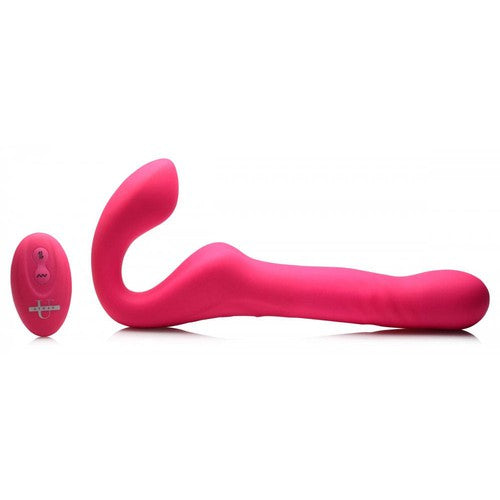 Mighty-Thrust Thrusting and Vibrating Strapless Strap-on With Remote