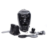 Muzzled Universal BDSM Hood With Removable Muzzle