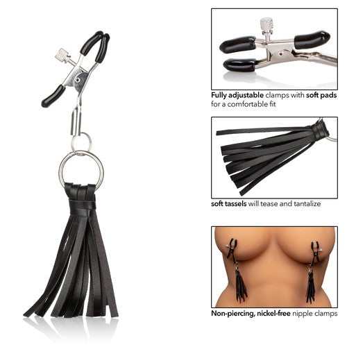 Nipple Play Playful Tassels Nipple Clamps - Black