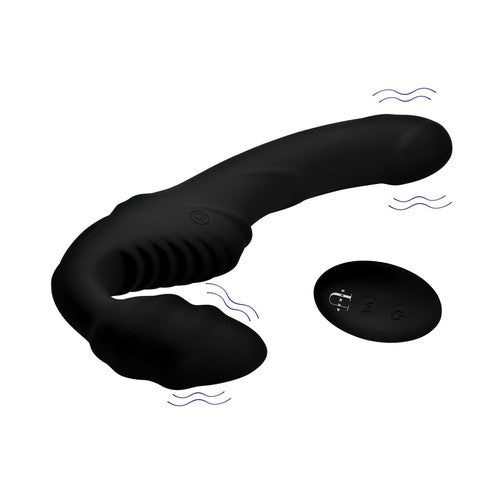 Pro Rider 9x Vibrating Silicone Strapless Strap on With Remote Control