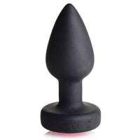 Silicone Vibrating Pink Gem Anal Plug With Remote