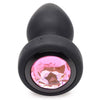 Silicone Vibrating Pink Gem Anal Plug With Remote