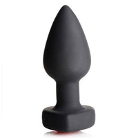 Silicone Vibrating Red Heart Anal Plug With Remote - Small