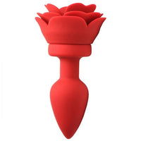 Silicone Vibrating Rose Anal Plug With Remote - Medium