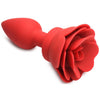 Silicone Vibrating Rose Anal Plug With Remote - Medium