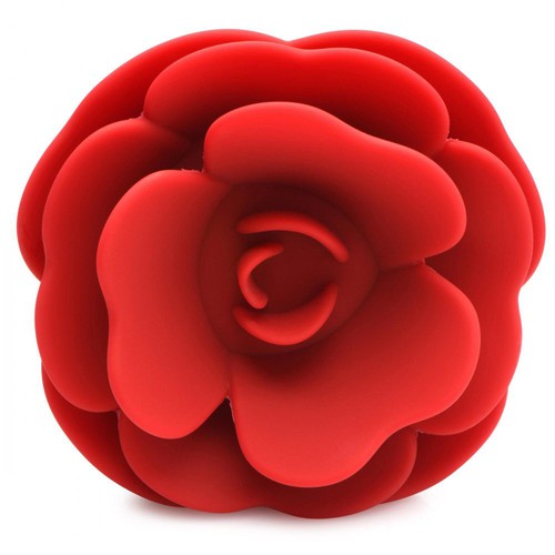 Silicone Vibrating Rose Anal Plug With Remote - Small