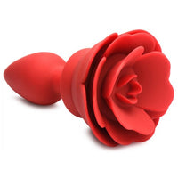 Silicone Vibrating Rose Anal Plug With Remote - Small