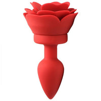 Silicone Vibrating Rose Anal Plug With Remote - Small