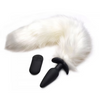 White Fox Tail Vibrating Anal Plug